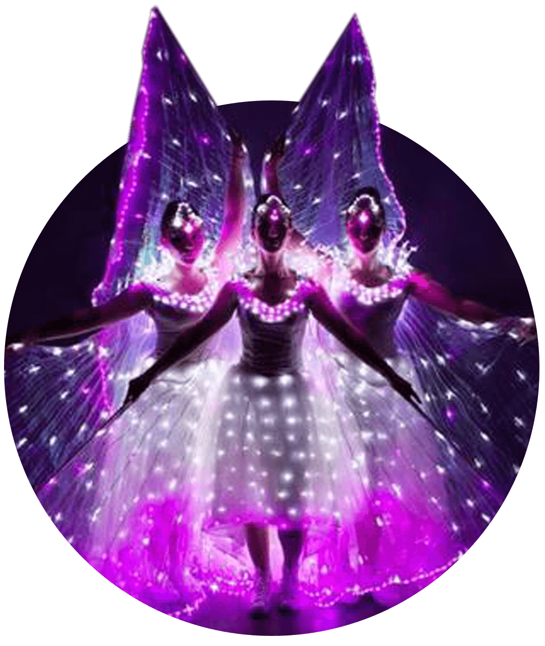 Led Wings Dancers - published Neon Circus performance